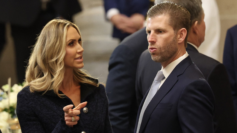 Lara and Eric Trump chatting at the 2025 presidential inauguration.