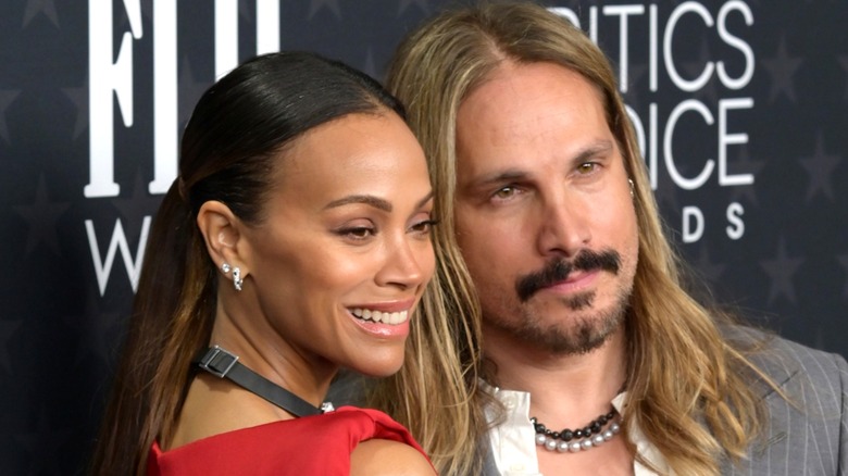 Zoe Saldaña and Marco Perego-Saldaña on the red carpet.