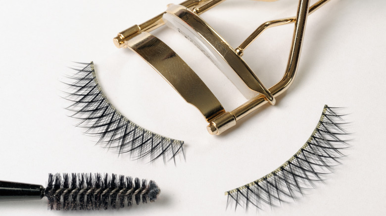 Eyelash curler and fake eyelashes