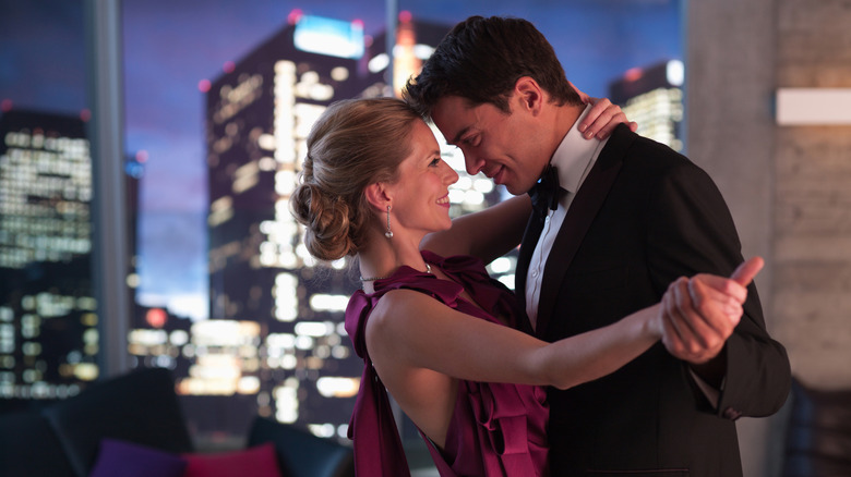 Couple dancing on rooftop