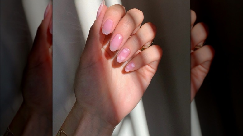 Clouds on rose water mani