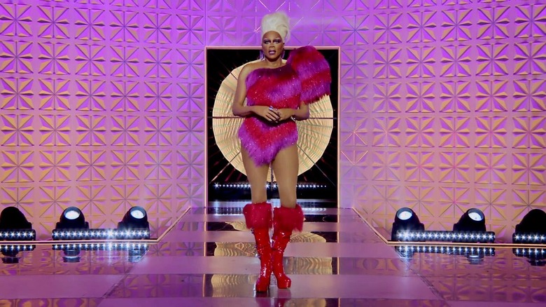 RuPaul in a furry bodysuit