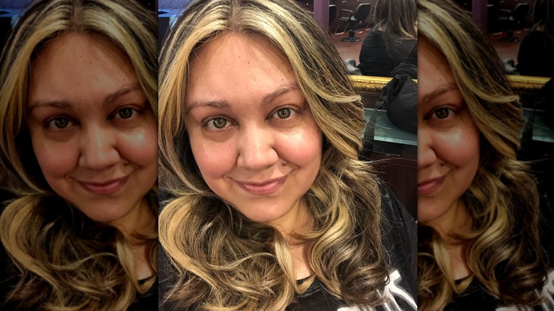 S-cut with blond highlights