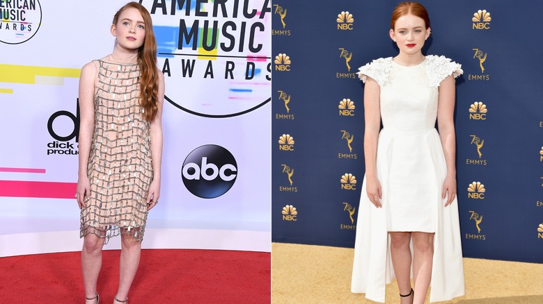 Sadie Sink in 2017 and 2018 on the red carpet