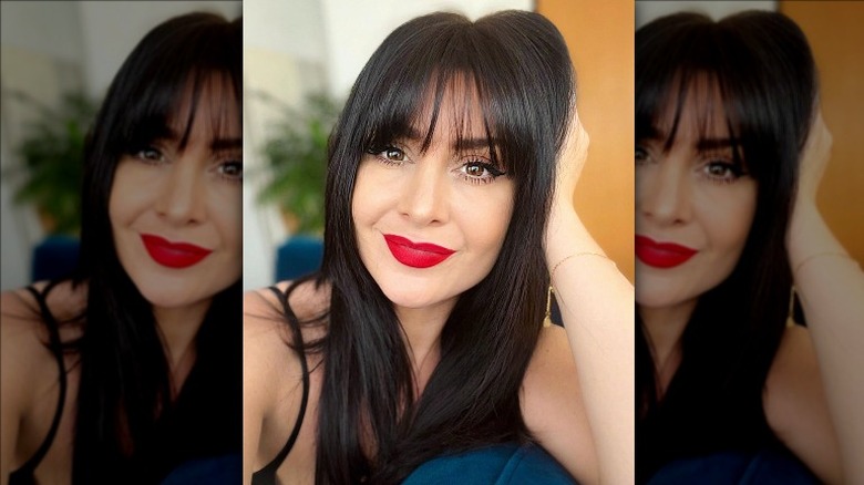 woman with bangs and straight hair