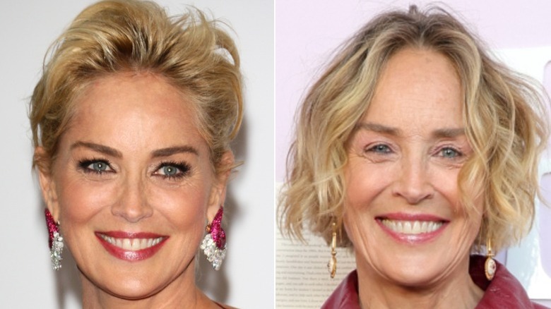Sharon Stone showing off shorter haircuts