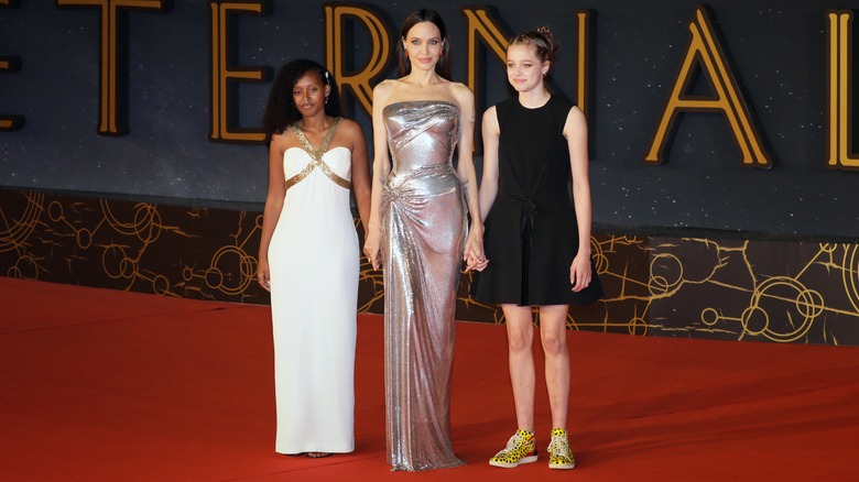 Angelina Jolie with Shiloh and Zahara