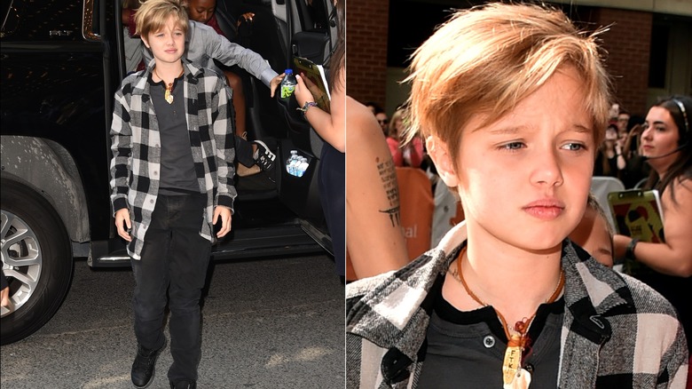 Shiloh Jolie-Pitt flannel shirt