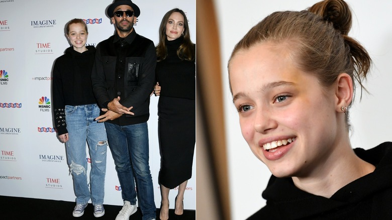 Shiloh Jolie-Pitt jeans and hoodie