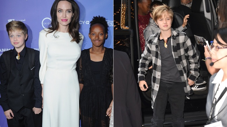 Angelina Jolie with Zahara and Shiloh