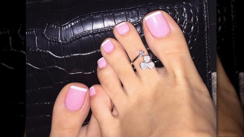 Pink French pedicure