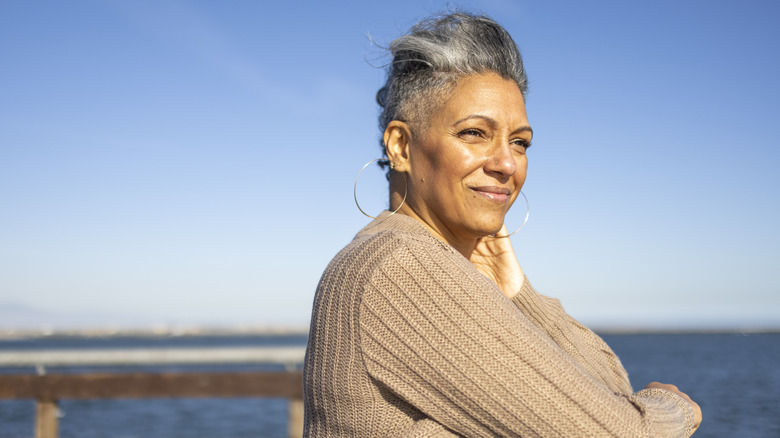 woman looking in distance