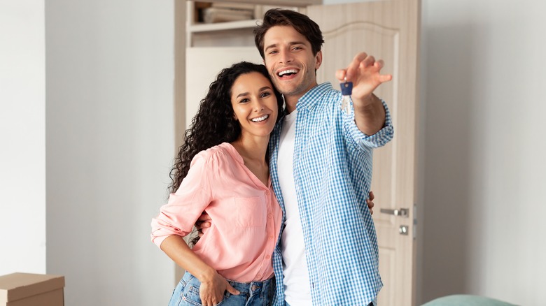 Couple buying their first house