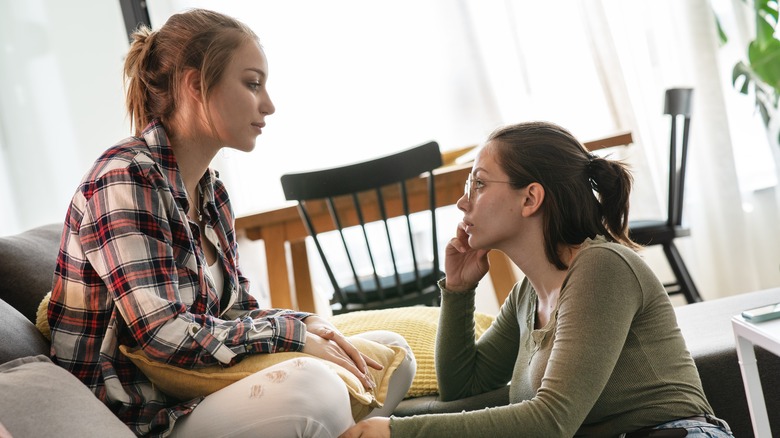 Two women breaking up 
