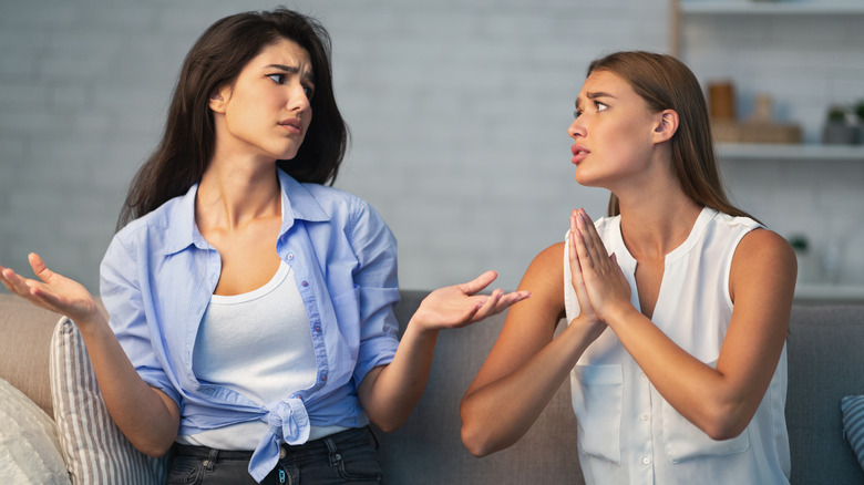 Woman asking for a favor 