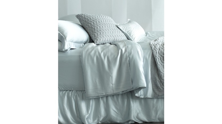 blue bedding set silk luxury