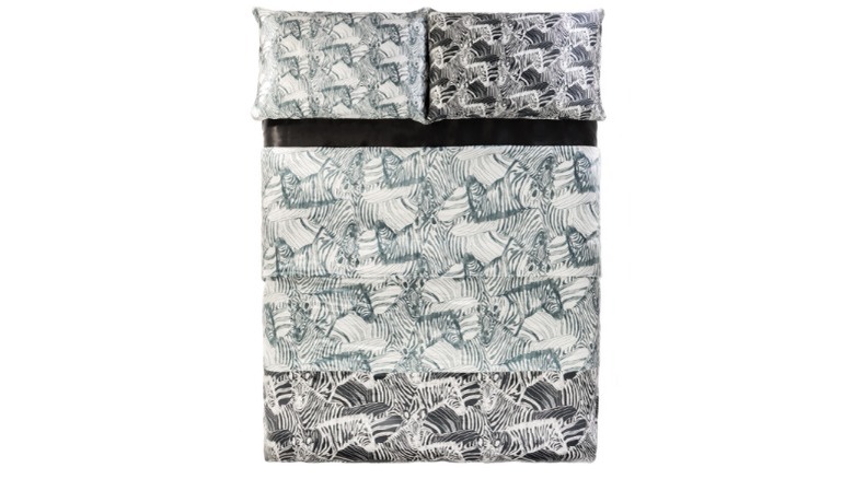zebra bed set silk