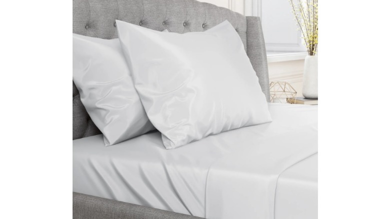 silk sheets bed frame