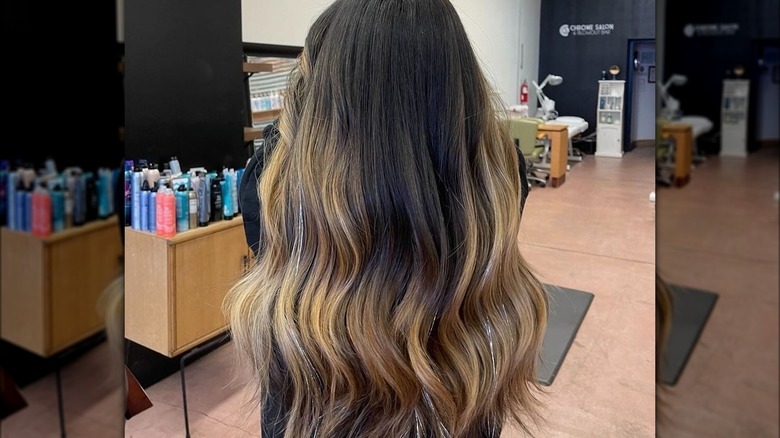 Balayage with tinsel 