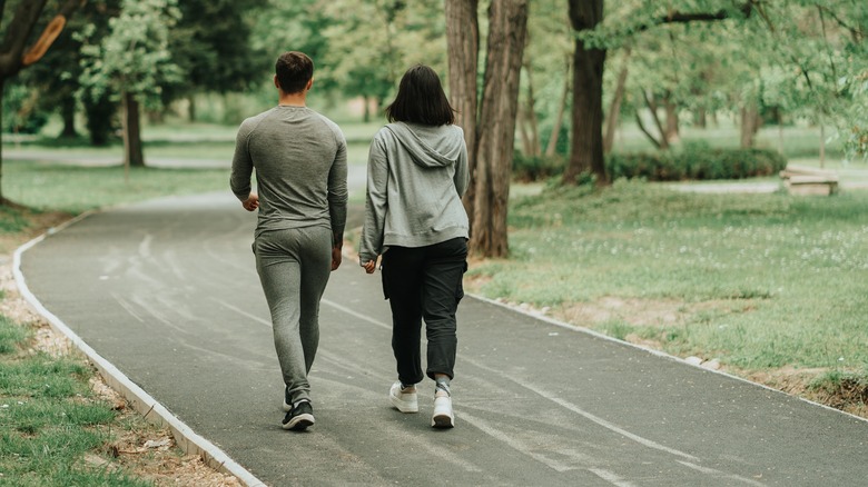 Couple on walking trail together