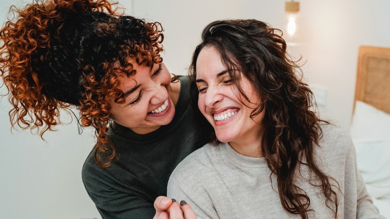 happy couple lesbians