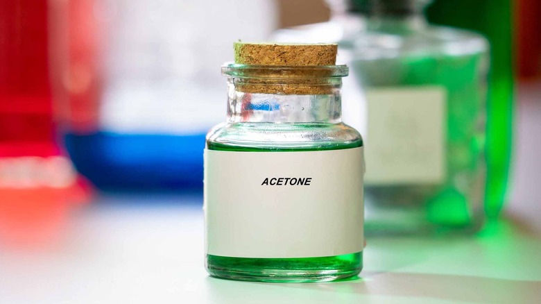 Acetone works great, smells awful