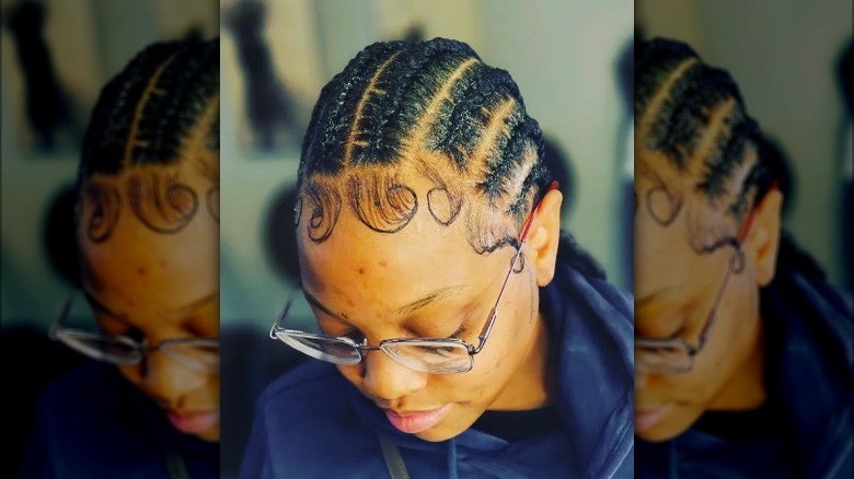 woman with hair spirals