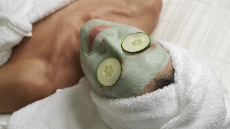 cucumbers and face mask
