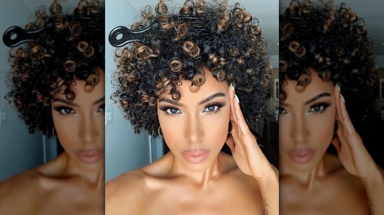 Ashy brown curls and highlights