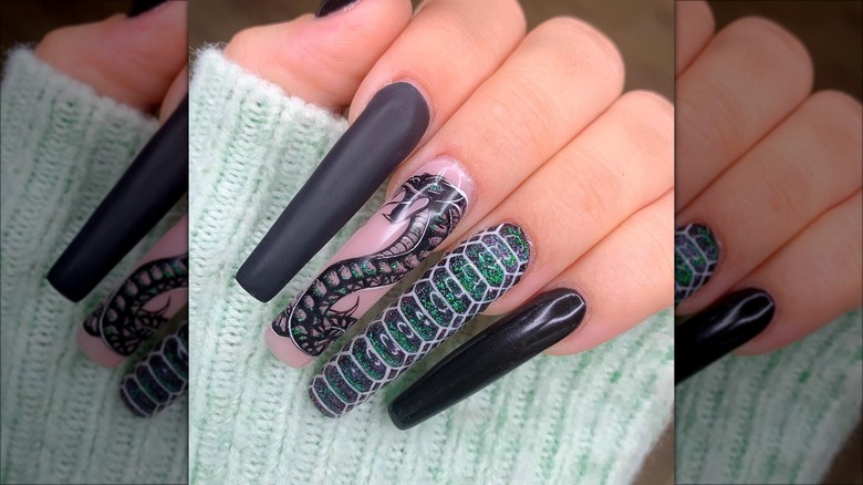 Woman with glitter design