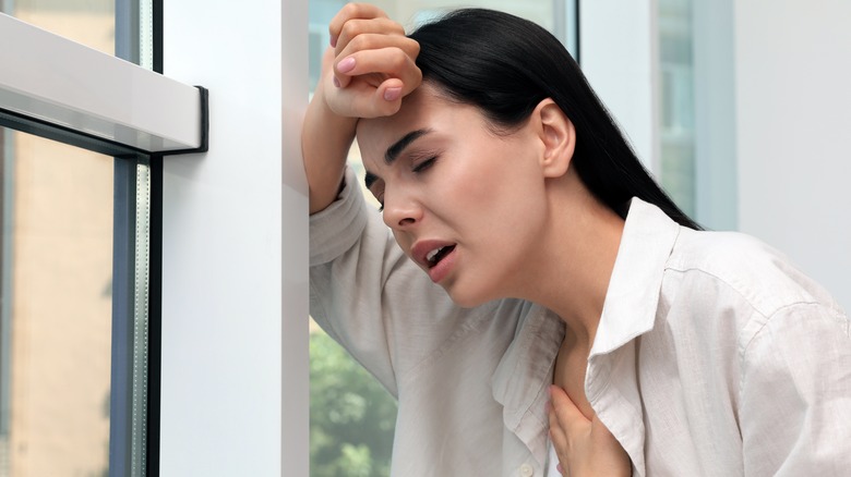 Woman suffers from panic attack