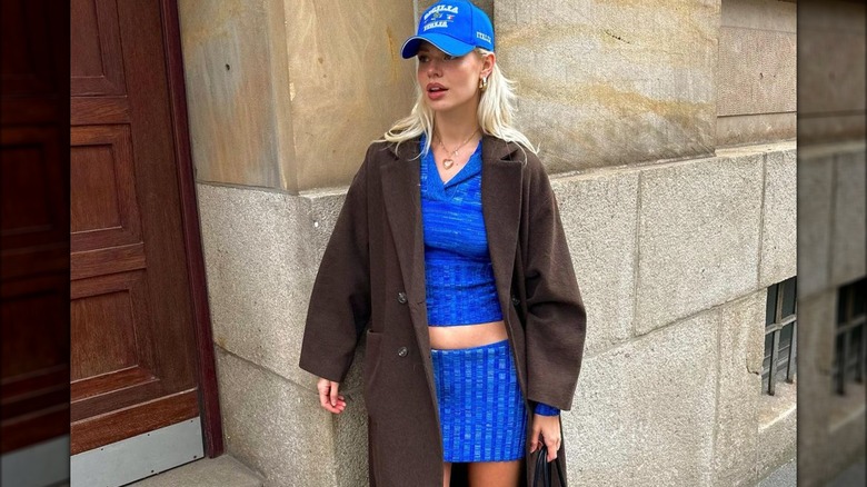 woman in electric blue