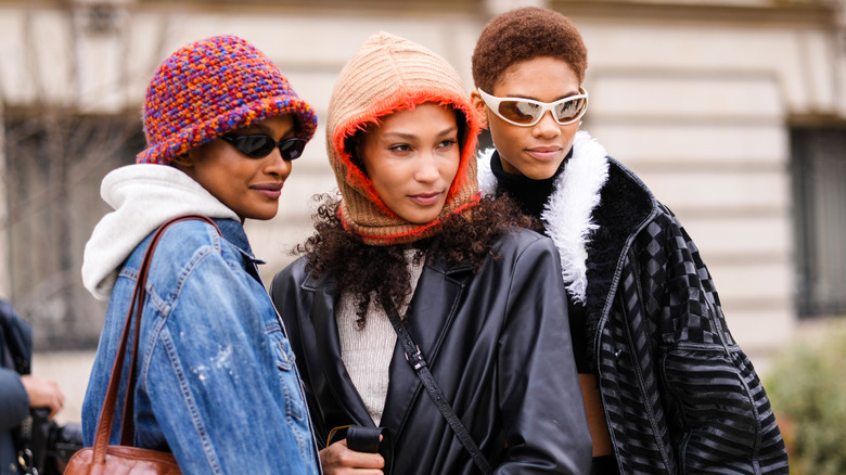 three woman taking a picture