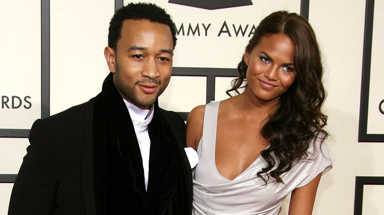 Chrissy Teigen and John Legend at the 2008 Grammys