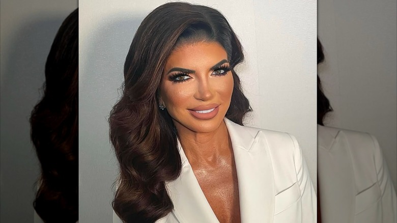 Teresa Giudice wearing a white blazer