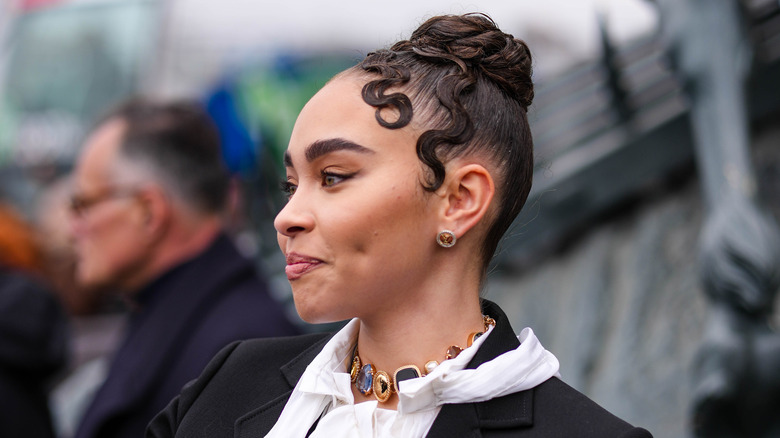 high slicked braided bun