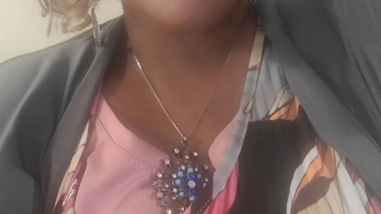 Sparkly colorful necklace pendant