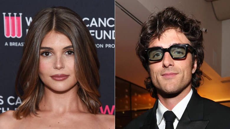 L: Olivia Jade Giannulli arrives for Daily Front Row Fashion Show on April 10, 2024 ; R: Jacob Elordi attends the 83rd annual Golden Globe Awards at The Beverly Hilton on January 11, 2026
