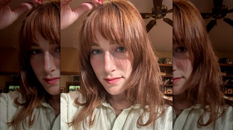 Strawberry blond bangs