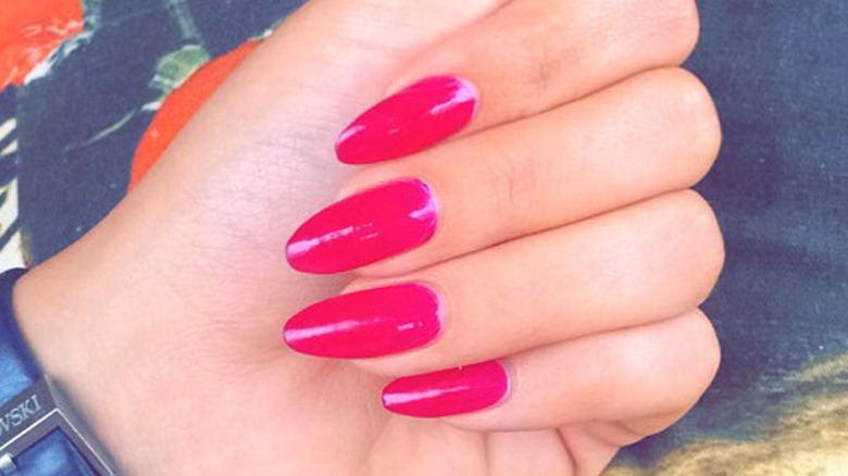 Pink strawberry nails