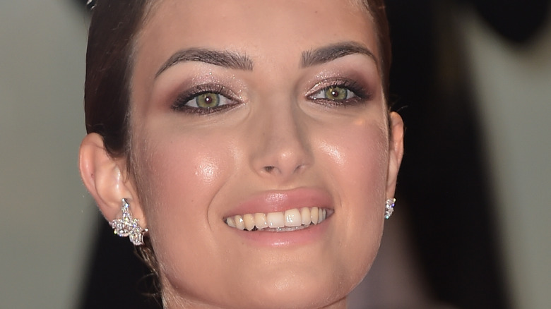 Woman wearing pink blush