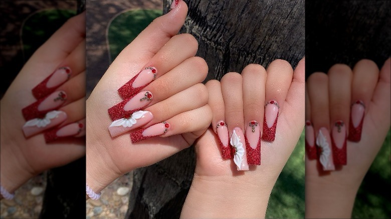 red French tip nails