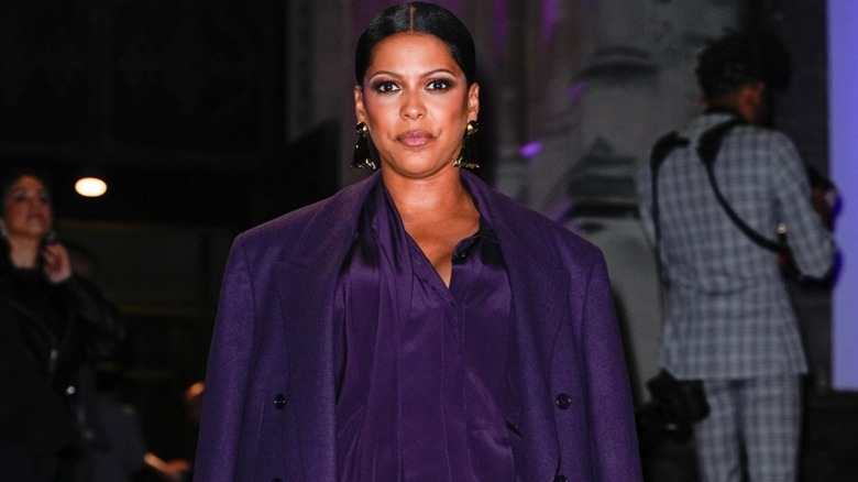 Sheinelle Jones wearing an all-purple outfit