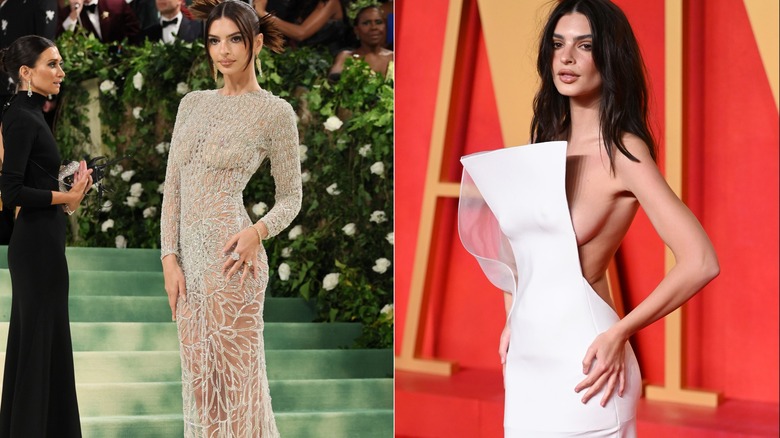 Emily Ratajkowski in sheer dress