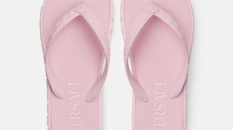 Pink Versace flip-flops