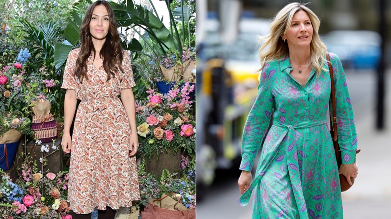 A woman wearing muted paisley vs a woman wearing high-contrast boho-inspired paisley