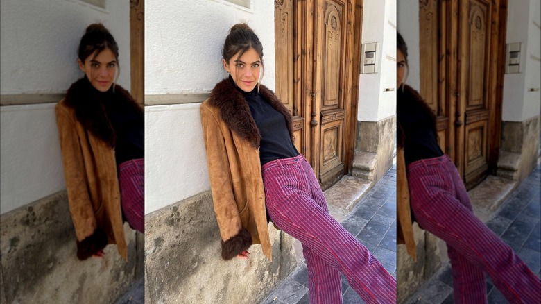 Girl wearing a Penny Lane coat. 