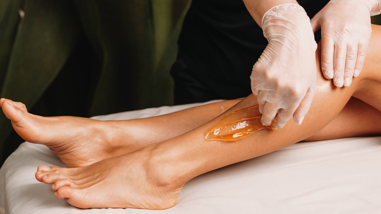 close up of sugaring process