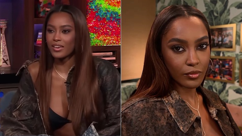 Ciara Miller posing with straight sleek hair