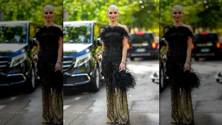 woman in embellished jumpsuit